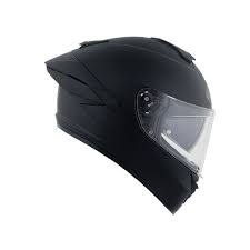 Motorcycle full face helmet matt black with dual visor