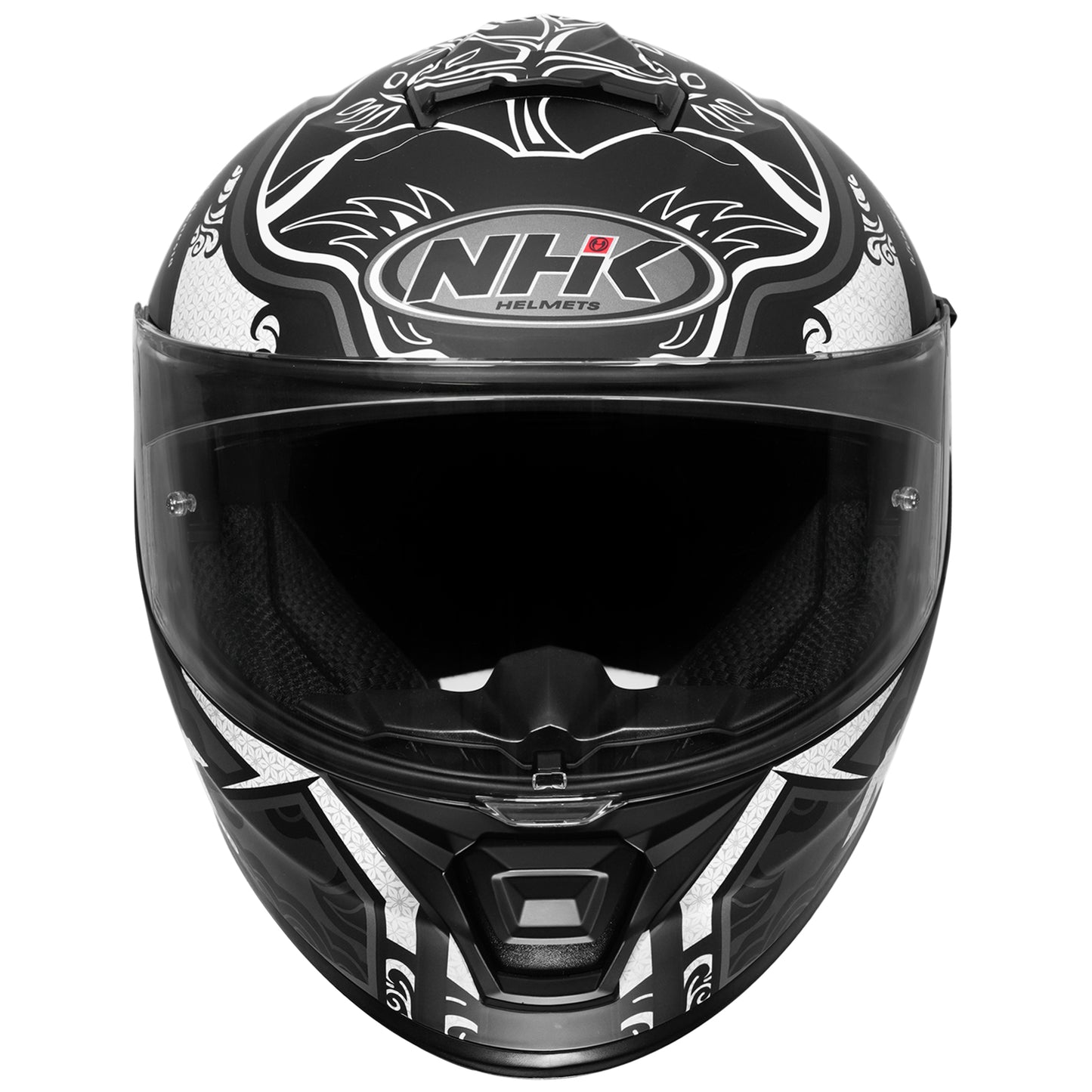 Motorcycle black grey matt indo traditional decal helmet