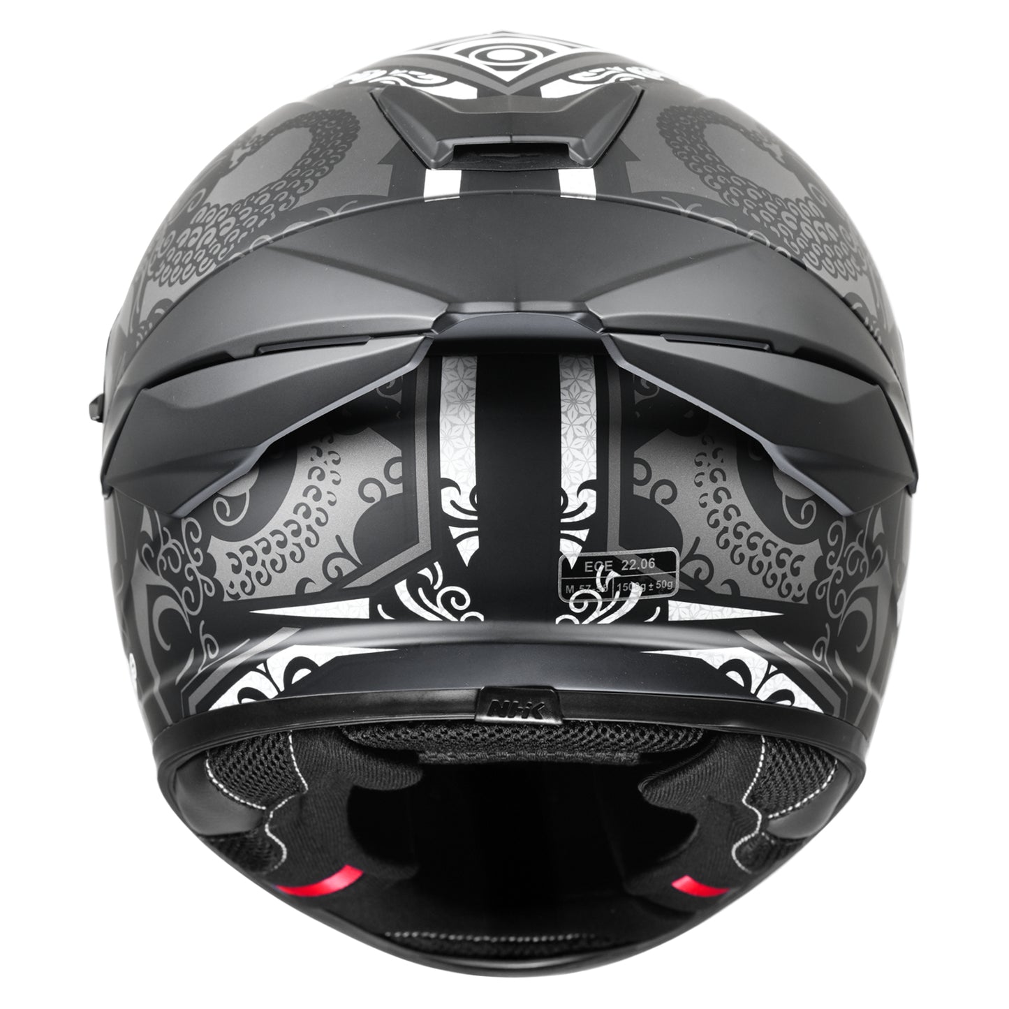 Motorcycle black grey matt indo traditional decal helmet