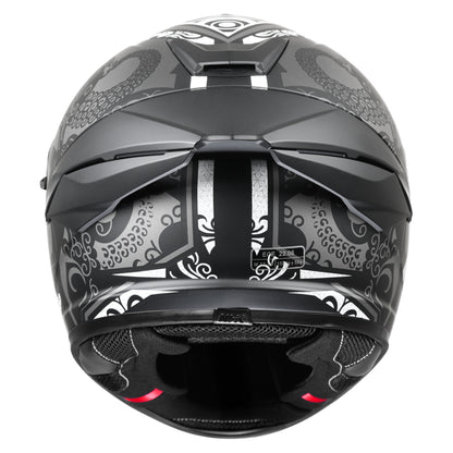 Motorcycle black grey matt indo traditional decal helmet