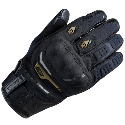 Motorcycle waterproof riding gloves with tpu protectors black and khaki