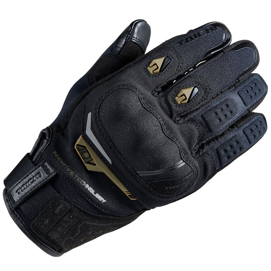 Motorcycle waterproof riding gloves with tpu protectors black and khaki