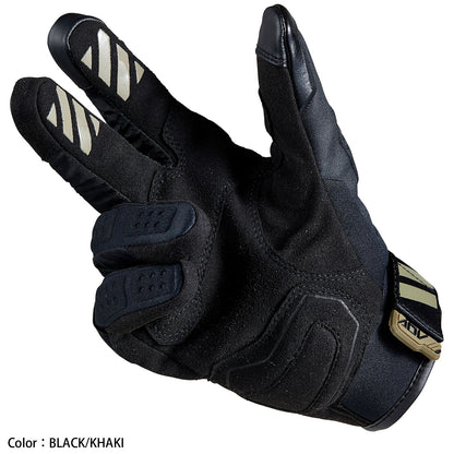 Motorcycle waterproof riding gloves with tpu protectors black and khaki