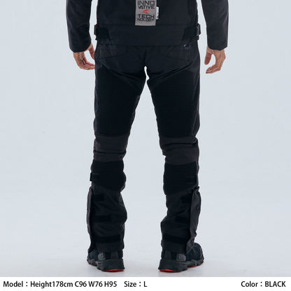 Motorcycle air mesh CE level 2 riding pants black