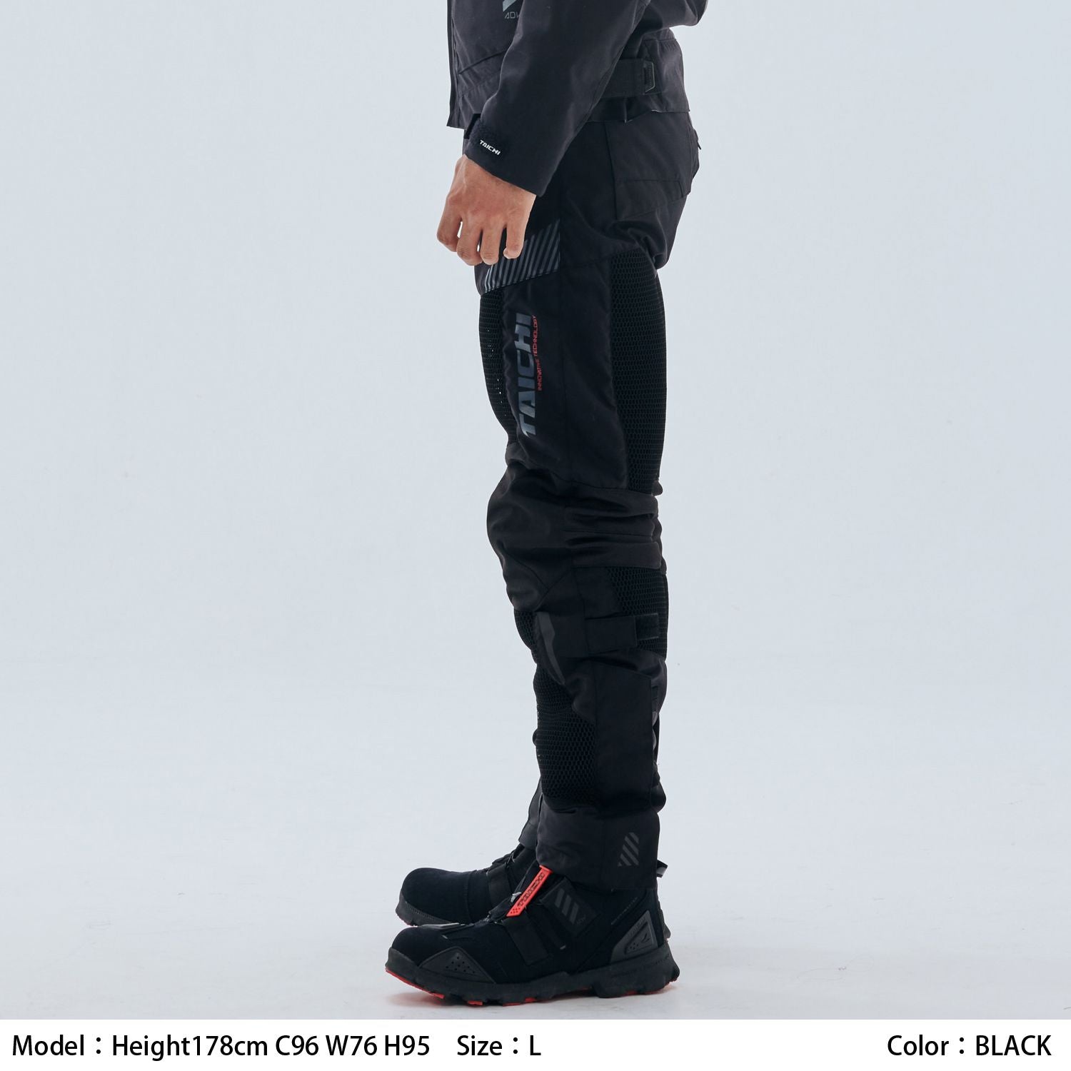 Motorcycle air mesh CE level 2 riding pants black