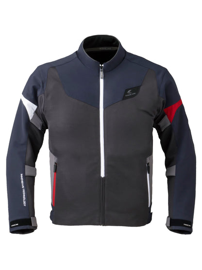 Motorcycle sporty mesh riding jacket CE level 2 Ash navy 