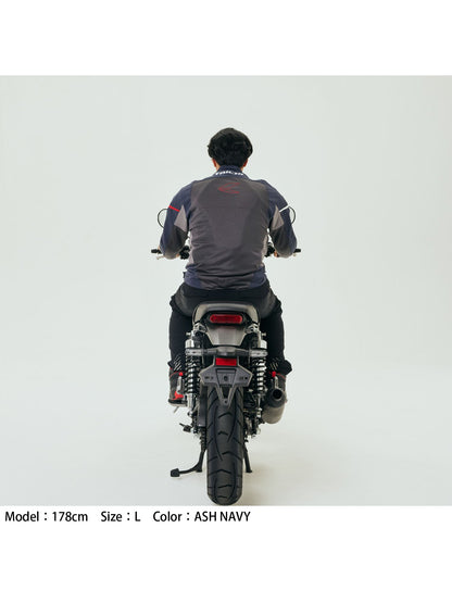 Motorcycle sporty mesh riding jacket CE level 2 Ash navy 
