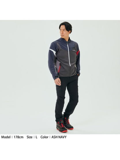 Motorcycle sporty mesh riding jacket CE level 2 Ash navy 