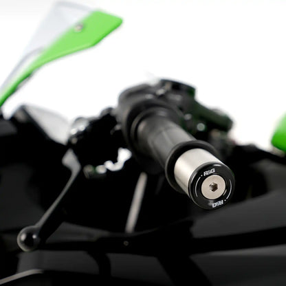 Motorcycle black tip silver body bar-end slider for kawasaki zx6r, zx4r , z900
