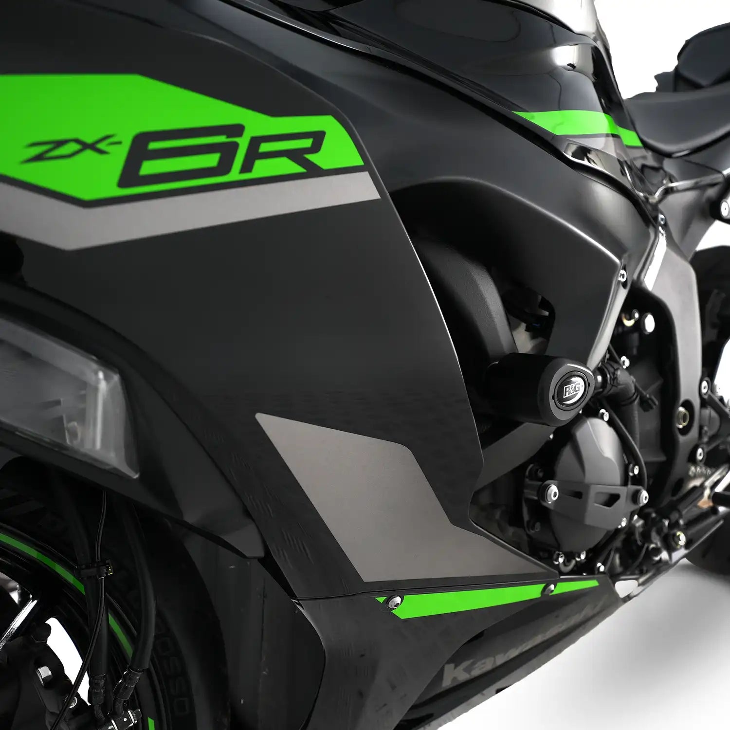 Motorcycle crash protector / frame slider black non drill for kawasaki zx6r 24+