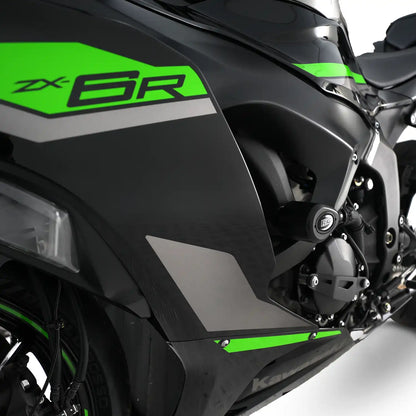 Motorcycle crash protector / frame slider black non drill for kawasaki zx6r 24+