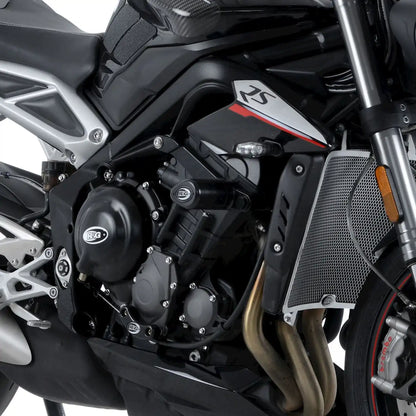 Motorcycle aero style crash guard / crash protector black for triumph speed triple 765r/rs 2017+