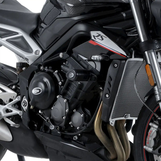 Motorcycle aero style crash guard / crash protector black for triumph speed triple 765r/rs 2017+