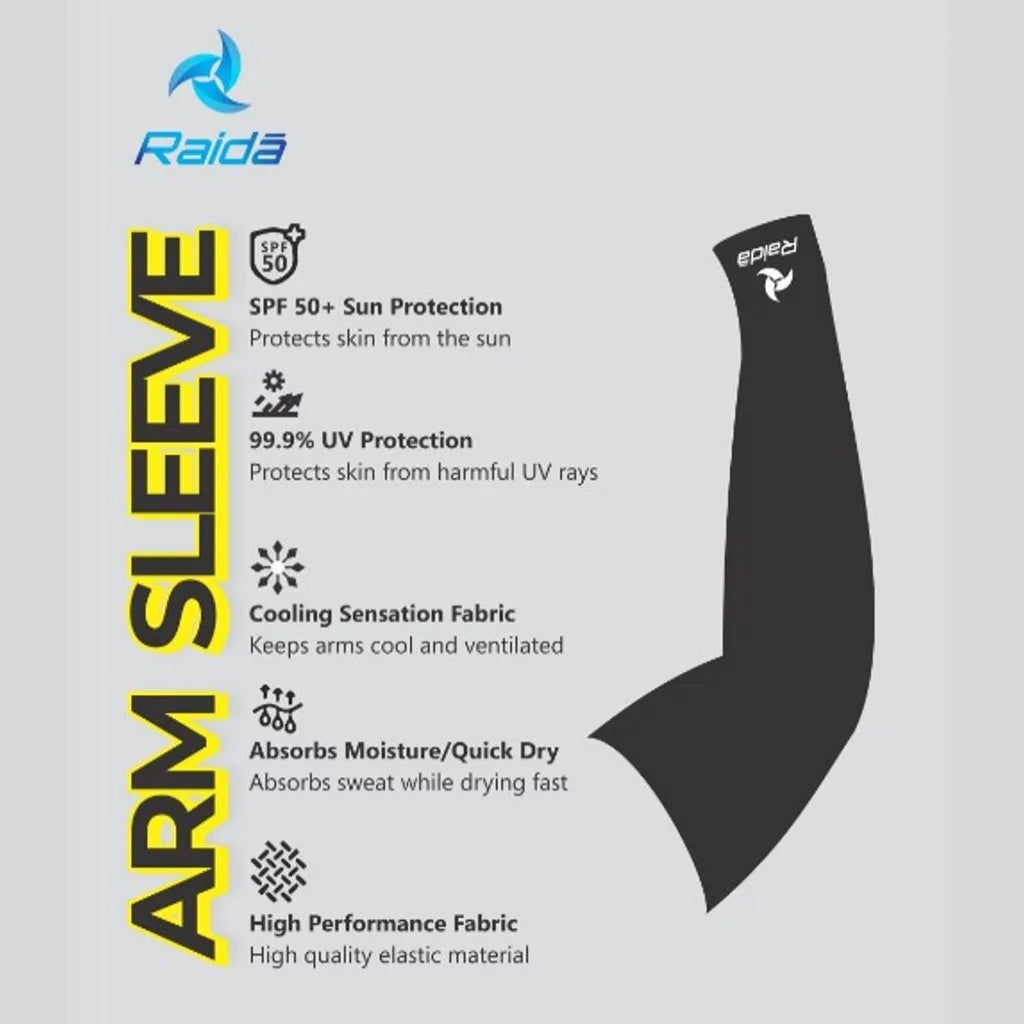 Black compression arm sleeve for motorcycling and others for cooling and ventilation 
