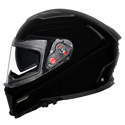 Motorcycle gloss black full face helmet  sun visor pinlock ready 