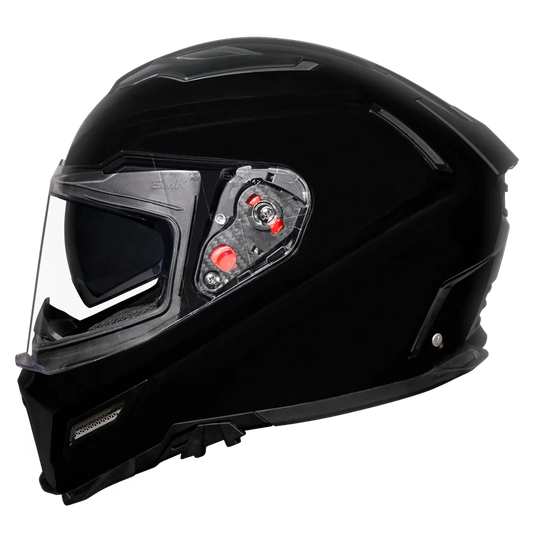 Motorcycle gloss black full face helmet  sun visor pinlock ready 