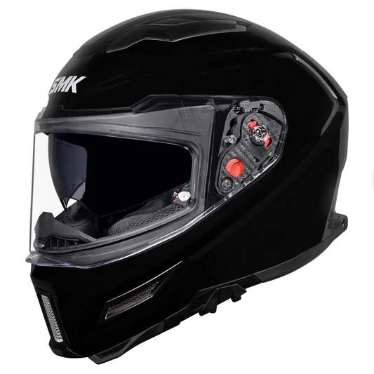 Motorcycle gloss black full face helmet  sun visor pinlock ready 