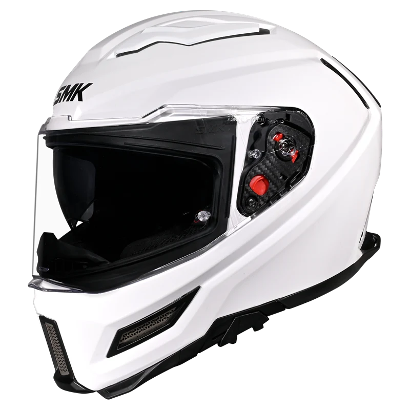 Motorcycle gloss white full face helmet  sun visor pinlock ready 