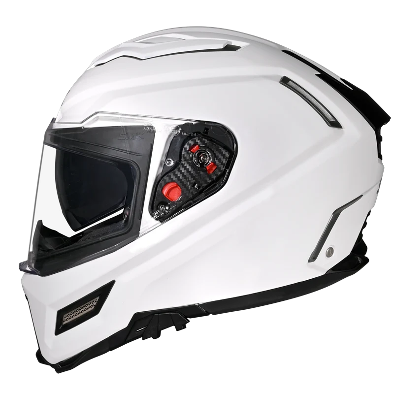 Motorcycle gloss white full face helmet  sun visor pinlock ready 