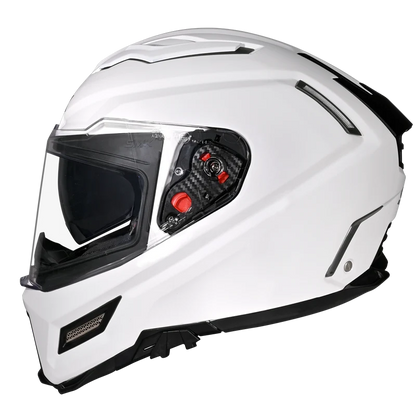 Motorcycle gloss white full face helmet  sun visor pinlock ready 