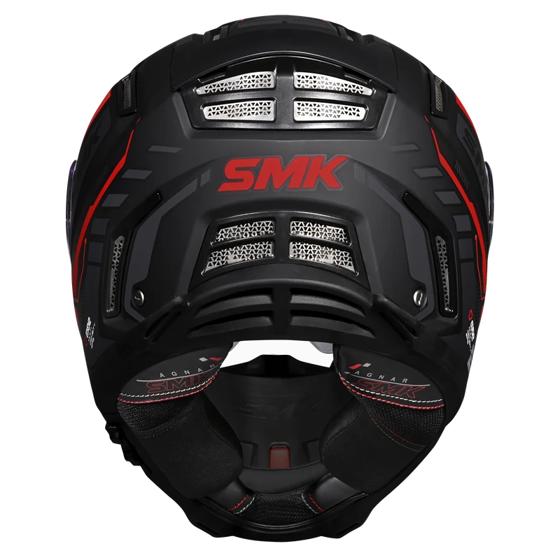 Motorcycle matt black red techno pattern full face helmet 