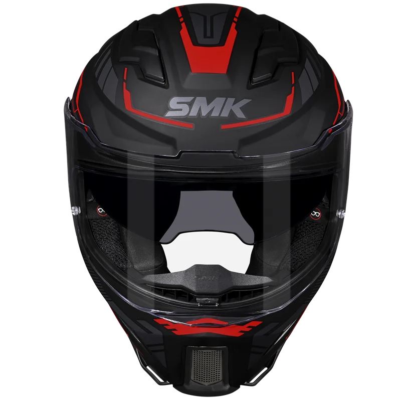 Motorcycle gloss black red techno pattern full face helmet 