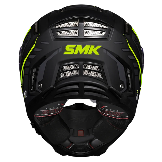 Motorcycle gloss black green techno pattern full face helmet 