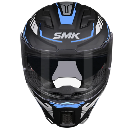 Motorcycle gloss black blue white techno pattern full face helmet 