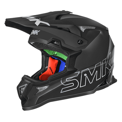 Motorcycle Adventure / motocross helmet matt black with colourful inner padding 
