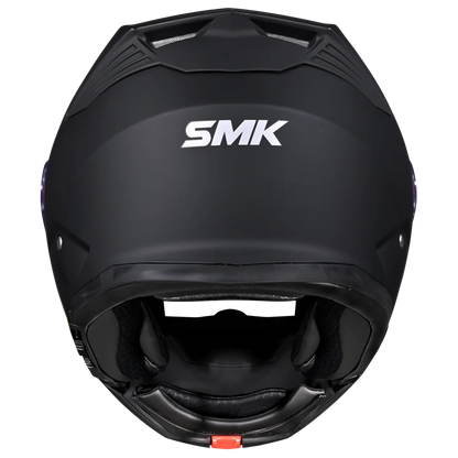 Motorcycle matt black modular helmet with drop down sun-visor