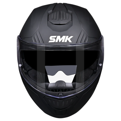 Motorcycle matt black modular helmet with drop down sun-visor