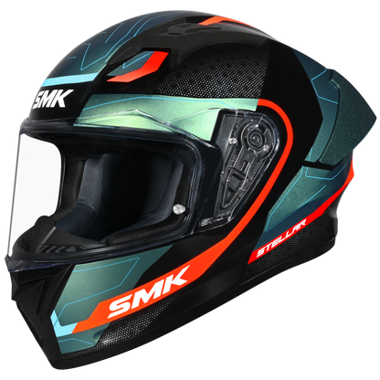 Motorcycle full face helmet gloss black grey green sun visor , extended spoiler 