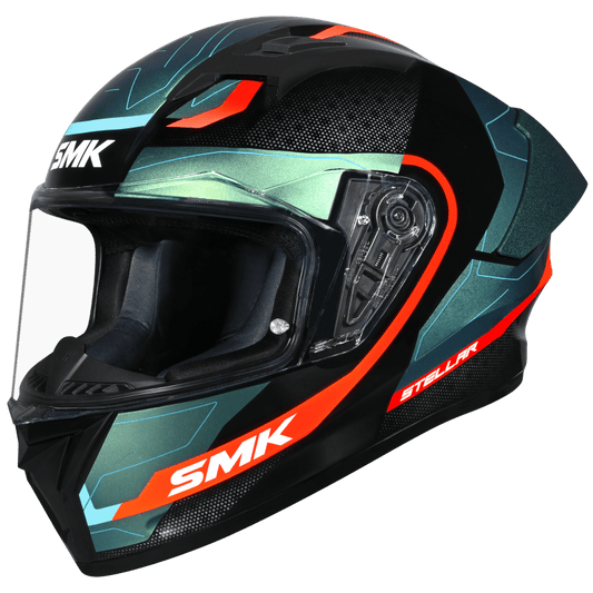 Motorcycle full face helmet gloss black grey green sun visor , extended spoiler 