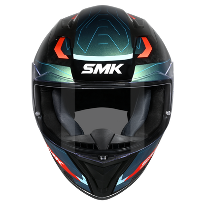 Motorcycle full face helmet gloss black grey green sun visor , extended spoiler 