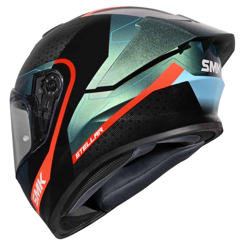 Motorcycle full face helmet gloss black grey green sun visor , extended spoiler 