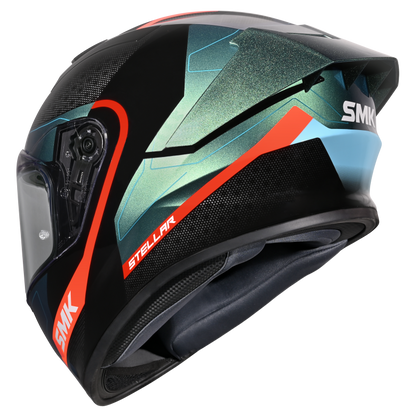 Motorcycle full face helmet gloss black grey green sun visor , extended spoiler 