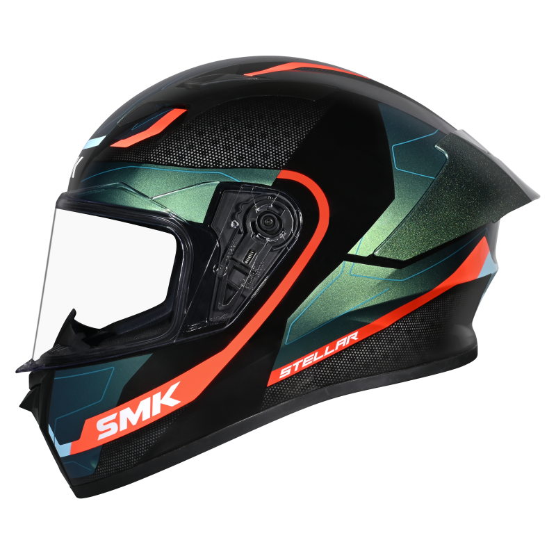 Motorcycle full face helmet gloss black grey green sun visor , extended spoiler 
