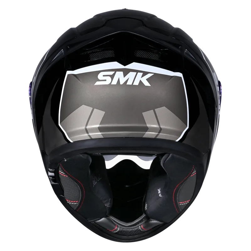 Motorcycle full face glossy black grey geometric pattern helmet pinlock ready 