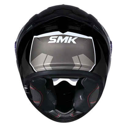 Motorcycle full face glossy black grey geometric pattern helmet pinlock ready 