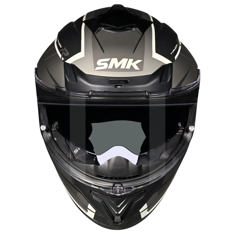 Motorcycle full face glossy black grey geometric pattern helmet pinlock ready 