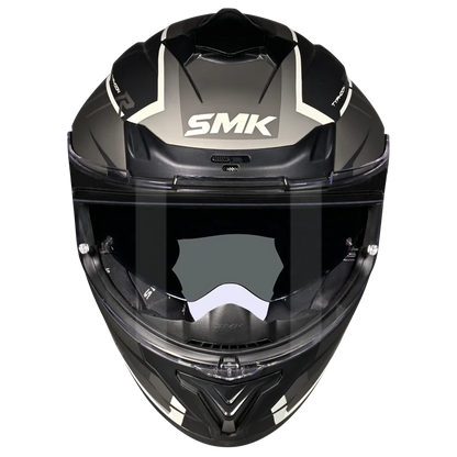 Motorcycle full face glossy black grey geometric pattern helmet pinlock ready 