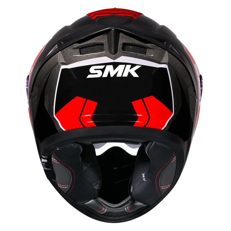 Motorcycle full face glossy black grey red geometric pattern helmet pinlock ready 