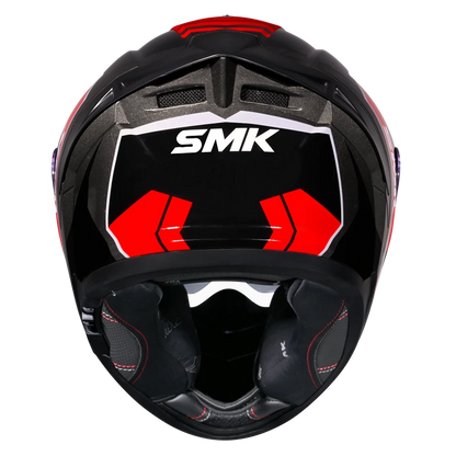 Motorcycle full face glossy black grey red geometric pattern helmet pinlock ready 
