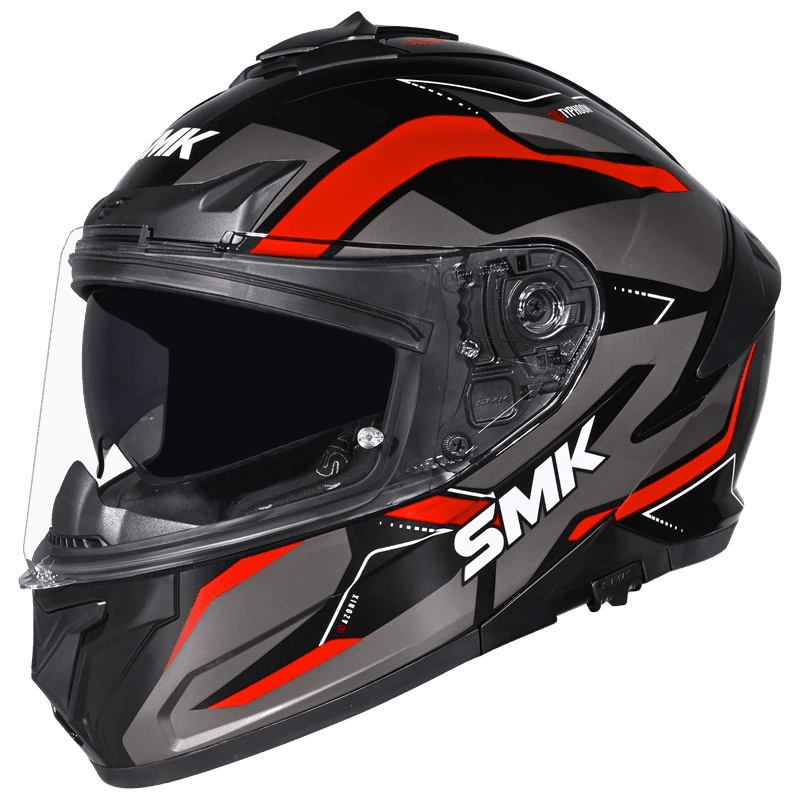 Motorcycle full face pinlock ready sun visor incl. helmet black grey red