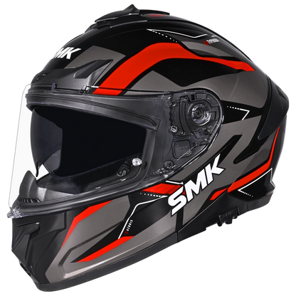 Motorcycle full face pinlock ready sun visor incl. helmet black grey red