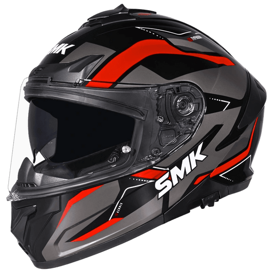 Motorcycle full face pinlock ready sun visor incl. helmet black grey red