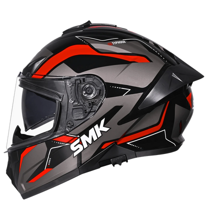 Motorcycle full face pinlock ready sun visor incl. helmet black grey red