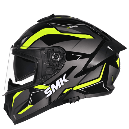 Motorcycle full face pinlock ready sun visor incl. helmet black grey yellow 