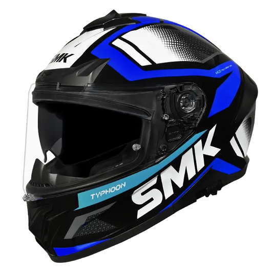 Motorcycle full face helmet gloss black white grey - ISI / Dual Visor