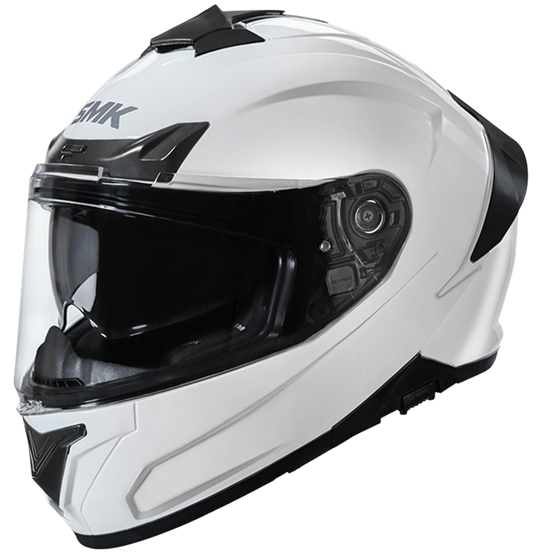 Motorcycle full face helmet solid white pinlock 30 dual visor